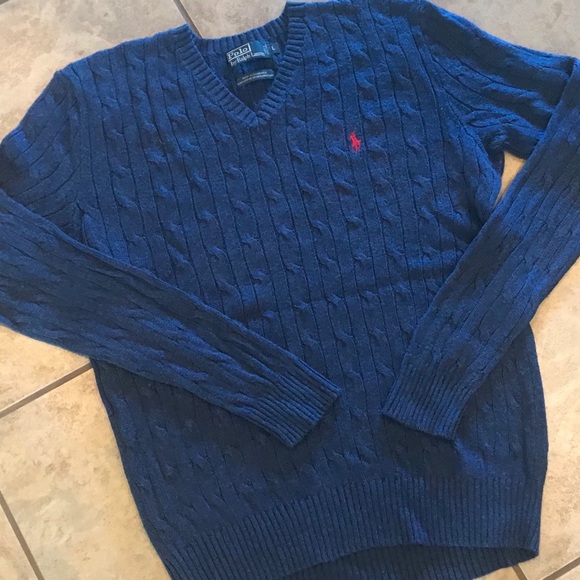 Polo Ralph Lauren Other - Polo Ralph Lauren V Neck Cable Knit Sweater VGUC